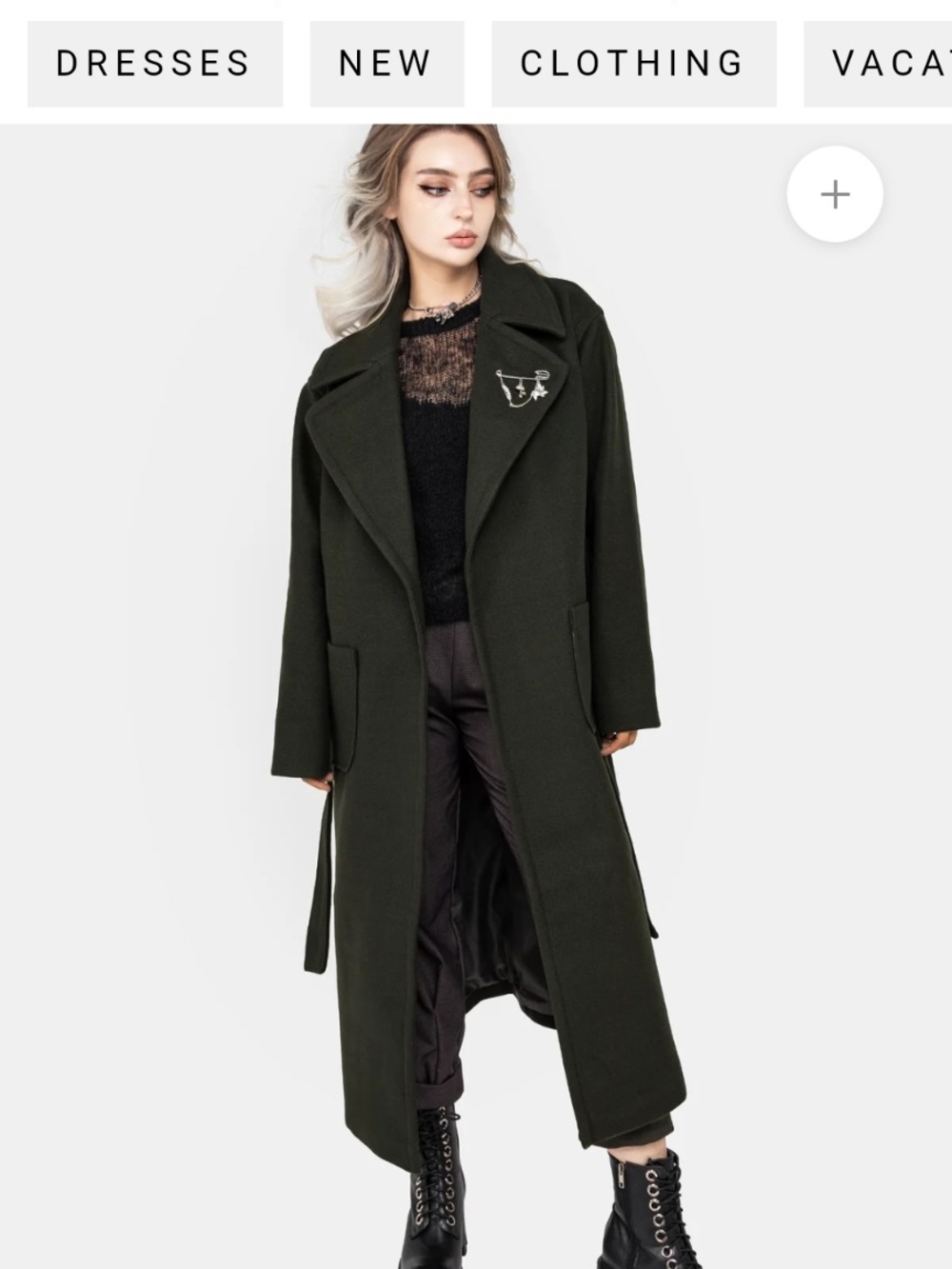 Meltdown oversized Green trench coat - Picture 2 of 2